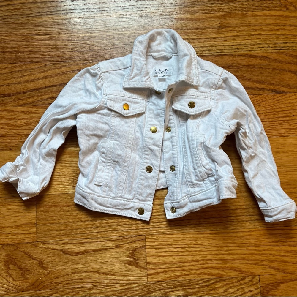 Janie and Jack white denim jacket size 18-24 months